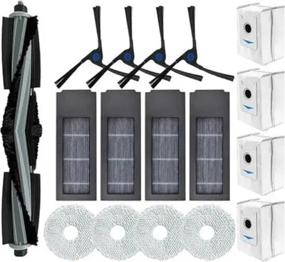 Produktbild von Ersatz-Set für Ecovacs-Deebot-Staubsauger, 1 Hauptborste, 4 Seitenborsten, 4 HEPA-Filter, 4 Staubbeutel, 4 Wischbürsten