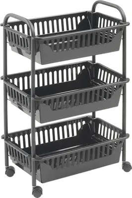 Produktbild von METALTEX 344543000 Oslo LAVA Allzweckwagen mit 3 Etagen / Rollregal, Höhe 63 cm, TouchTherm