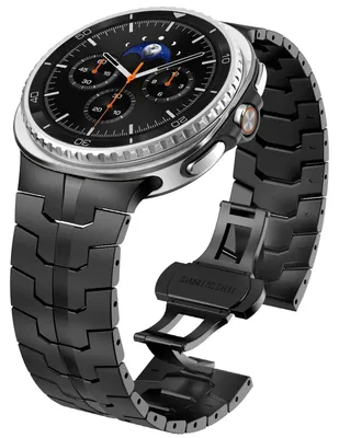 Productafbeelding van DrPhone Metalen Horlogeband – RVS – Compatibel met Samsung Galaxy Watch Ultra 47mm - Zwart
