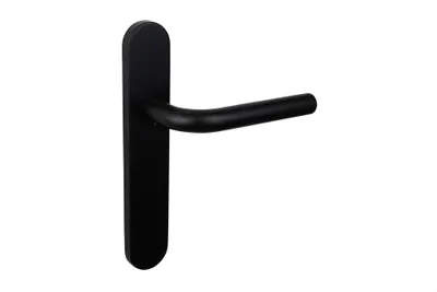 Immagine prodotto di Maniglie per porte Lavuzo Oristano nere con scudo arrotondato - per set