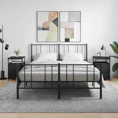 Obrázek produktu pro vidaXL Noční stolky 2 ks Černá 40x42x60 cm Dřevěný materiál