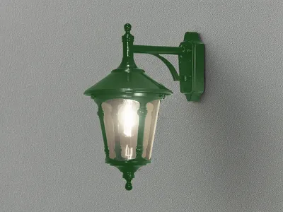 Produktbild von LED Außenwandleuchte, Wandlaterne im Landhausstil hängend, Terrassenlampe Grün