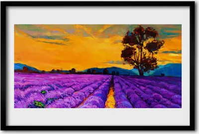 Produktbild von Bild 60x40 MDF-Rahmen Wandkunst Feld Landschaft