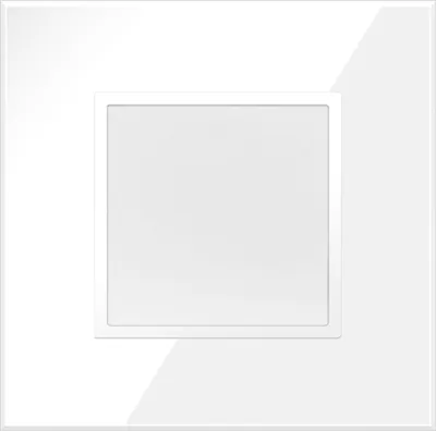 Produktbild von 1-fach Schalter Weiß Komplett mit Glasrahmen QUADRA