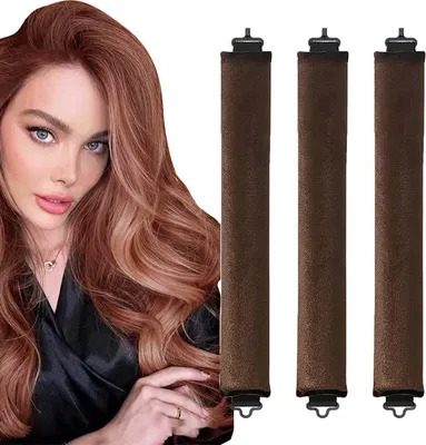 Produktbild von MODFU Heatless Curls Band,Neu Lockenwickler über Nacht 3 Stück Overnight Blowout Locken Ohne Hitze Diy Overnight Curls Gummi Hitzefreier Lockenwickler Locken über Nacht für Mittleres Langes Haar (braun)