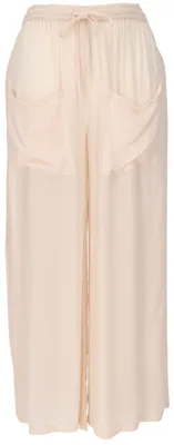 Produktbild von Boho Sommerhose, Luftige Basic Hose, Weite Viskose Krepp Palazzohose - Puderrosa, Damen, Pink, Größe: M
