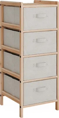 Obrázek produktu pro Koupelnová skříňka Vicco Bruno Béžová 34.5 x 86 cm se 4 látkovými zásuvkami, Model 49379
