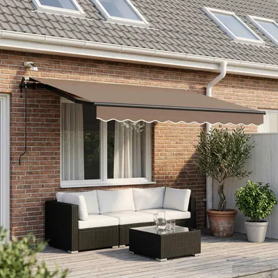 Immagine prodotto di Maison Exclusive - Tenda da sole estensibile color taupe, 450 x 300 cm, in poliestere