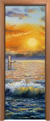 Produktbild von Türposter 70x200 cm Türaufkleber Türtapete Türfolie Klebefolie Kunst Sonnenuntergang über dem Meer