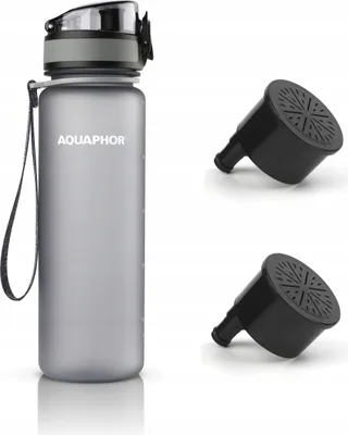 Zdjęcie produktu dla Butelka filtrująca Aquaphor City 500 ml + 2 filtry, szara