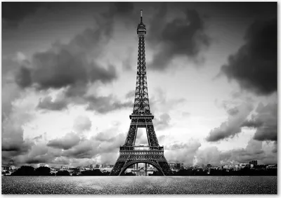 Produktbild von Tulup® Leinwandbild - 100x70 cm - Wandkunst - Drucke auf Leinwand - Leinwanddruck  - Sehenswürdigkeiten & Architektur - Schwarzweiß - Eiffelturm Paris