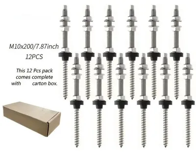 Image de Kit de boulons pour montage suspendu, acier inoxydable durable, compatible avec les panneaux solaires, 12 kits