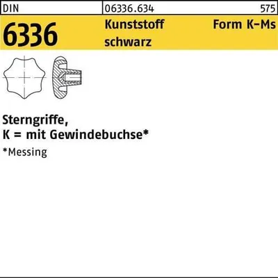 Produktbild von Reyher  Sterngriffe DIN 6336 Kunstst. sw K 40 M 8 (10 Stück)