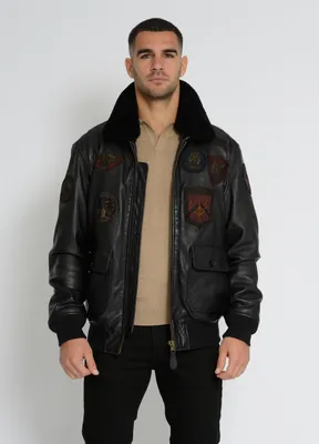 Produktbild von Top Gun Lederjacke TG2023004 Herren black M