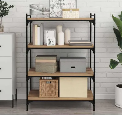 Zdjęcie produktu dla Maison Exclusive - Półka stojąca, 3 poziomy, 4 sztuki, 80 x 40 x 1,5 cm, płyta drewniana, kolor brązowy