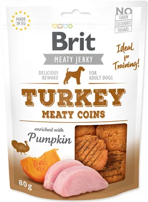 Obrázek produktu pro Snack BRIT Jerky Turkey Meaty Coins 80 g