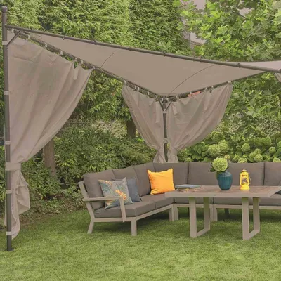 Produktbild von Siena Gartenmöbel-Set, Seitenteile für Pavillon BERLINO, 400x400 cm, hellgrau