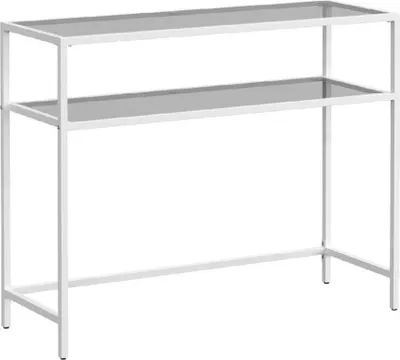 Produktbild von CALICOSY -  Metallkonsole mit 2 Regalen aus gehärtetem Glas L90 cm - SELIA