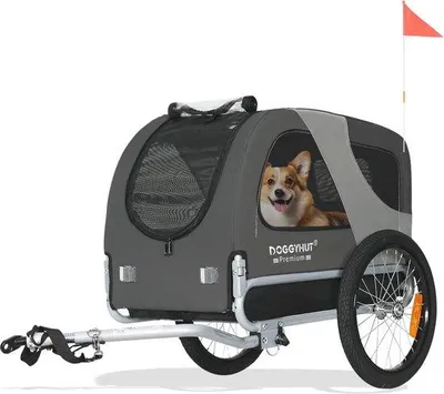 Produktbild von Famanu Hunde-Fahrradanhänger für kleine und mittelgroße Hunde - Geeignet bis 23 kg