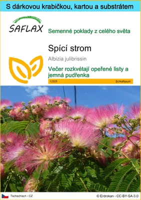 Obrázek produktu pro SAFLAX Dárková sada - spící strom - Albizia julibrissin - 50 Semena - S dárkovou krabičkou, přepravním štítkem, dárkovou kartou a pěstebním médiem