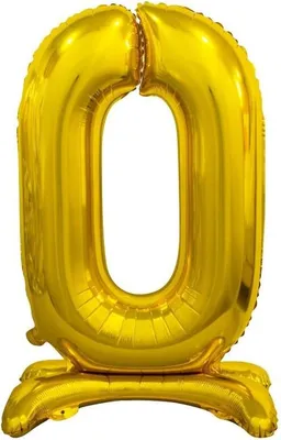 Produktbild von Folienballon B&C Stehende Zahl 0 Gold 74cm (Party - Ballons)