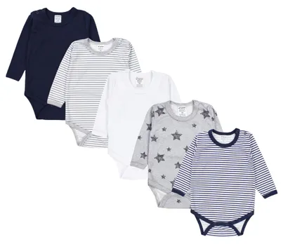 Obrázok produktu pre TupTam chlapčenské detské body s dlhým rukávom 5-pack, farba: Farbenmix 4, veľkosť: 80