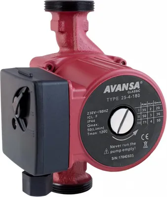 Obrázok produktu pre AVANSA 25-4/180 obehové čerpadlo na kúrenie 230 V – DN25 6/4", 180 mm, 4 m, 3 stupne