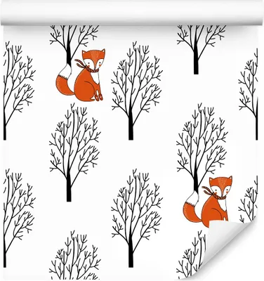 Immagine prodotto di rotolo di VLIES WALLPAPER da 10 m per l'asilo nido foresta alberi animali volpi dipinti XXL