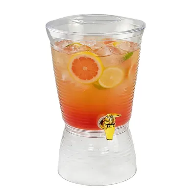 Produktbild von 6L Getränkespender mit Zapfhahn Getränkebehälter Saftspender Kunststoff transparent Eisfach Party Bier Spender 37cm für Küche Outdoor