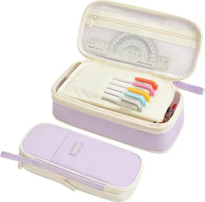 Image de Trousse à crayons YOKUMA pour garçons et filles - Violet, grande, multifonctionnelle