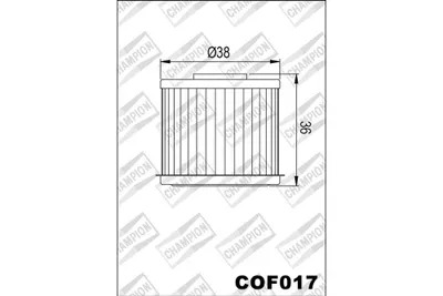 Immagine prodotto di Filtro olio CHAMPION HF117 COF017