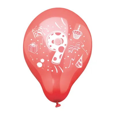 Obrázek produktu pro Papstar Zahlenluftballons Ø 25 cm farbig sortiert Zahl 9