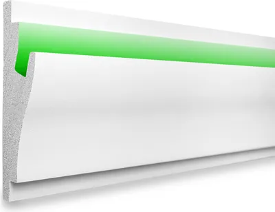 Produktbild von LED Einbauprofil aus Styropor mit Hartbeschichtung, Trockenbau Stuckleisten (1.15 Meter KD403) Trockenbauprofil Schattenfuge Decke Rigips indirektes Licht