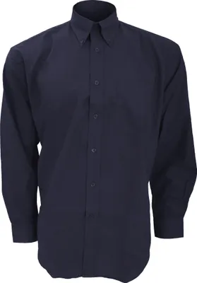 Produktbild von Kustom Kit Workwear Oxford Herren Hemd, Langarm BC603 (22 in) (Dunkelblau)
