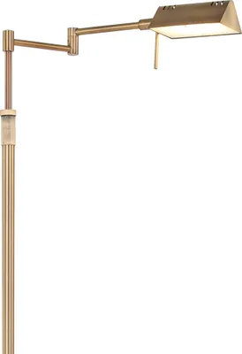 A floor lamp with an adjustable arm and a rectangular light fixture.