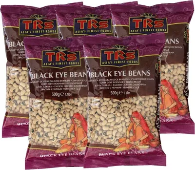 Produktbild von [ 5x 500g ] TRS Schwarzaugige Bohnen / BLACK EYE BEANS / Schwarzaugenbohnen / Augenbohne