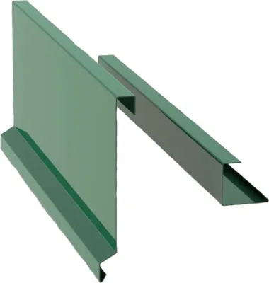Obrázok produktu pre Záveterná lišta pre plastový šindeľ RS 375, 2 bm, lakovaný zinok, machovo zelená RAL 6005
