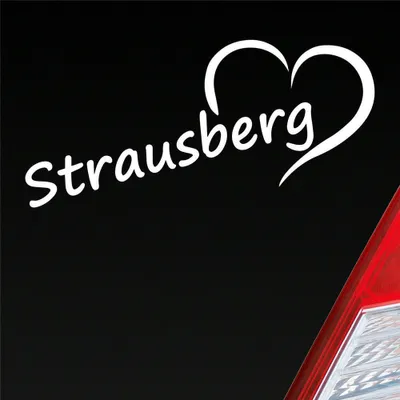 Produktbild von Auto Aufkleber Strausberg Herz Stadt City Love Liebe 19,5x8 cm Weiss Matt Sticker Heckscheibenaufkleber