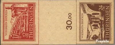 Produktbild von Briefmarken Sowjetische Zone (All.Bes.) 1946 Mi SZd2 postfrisch Wiederaufbau