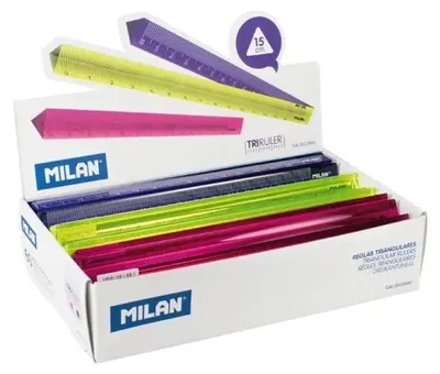 Produktbild von Milan 351260C, Maßstabslineal, Kunststoff, Blau, Pink, Gelb, cm, 150 mm, 180 mm