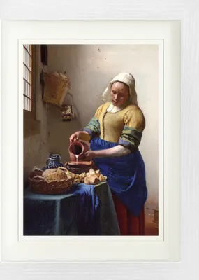 Produktbild von Johannes Vermeer Gerahmtes Bild Mit Edlem Passepartout | Wand-Bilder | Im Bilderrahmen - Die Milchmagd, 1658-1660 (40 x 30 cm)