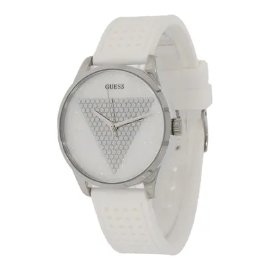 Zdjęcie produktu dla Guess W1227L1 Mini Imprint srebrno-biała silikonowa bransoletka damska NOWOŚĆ