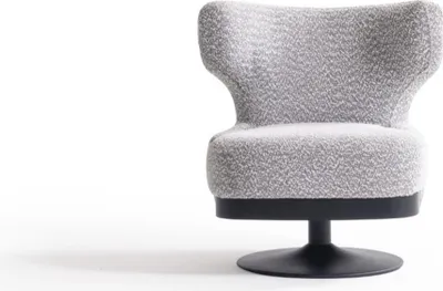 Immagine prodotto di Moderna poltrona in tessuto grigio e legno
