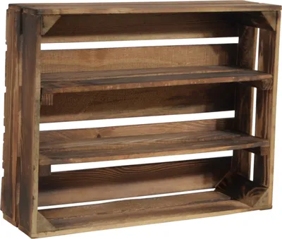 Produktbild von CHICCIE 4 Set Holzregal Schmalhanz 50x40x15cm - Geflammt 2x langes Regal