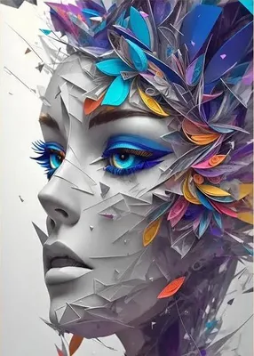 Produktbild von Malen nach Zahlen: Futuristische Frau, 50X40 Cm, mit Rahmen. Kreatives Bild