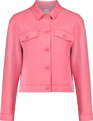 Produktbild von Lässige Kunstleder-Jacke mit Hemdkragen, Pattentaschen, Knopfleiste, 54 cm Gesamtlänge