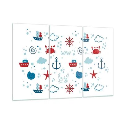 Produktbild von Bilder auf glas - Meer Boot Anker Schiff - 165x110cm - Glasbilder - Wandbilder - Kunstdruck - zum Aufhängen bereit - Wanddekoration aus Glas - Glas Bilder - Wandbild auf Glas - GCE165x110-2889