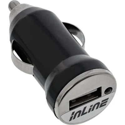 Produktbild von InLine USB KFZ Ladegerät Stromadapter, 12/24VDC zu 5V DC/1A, Mini, Schwarz