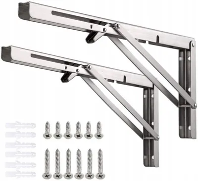 Produktbild von 2 Stück 500mm Klappkonsole Schwerlast Maximale 180kg Edelstahl Klappregalhalterungen Regalträger & -Stützen Klappscharnier, silber