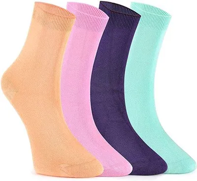 Image de Lot de 4 paires de chaussettes en bambou pour femme, respirantes, pointures 39-42